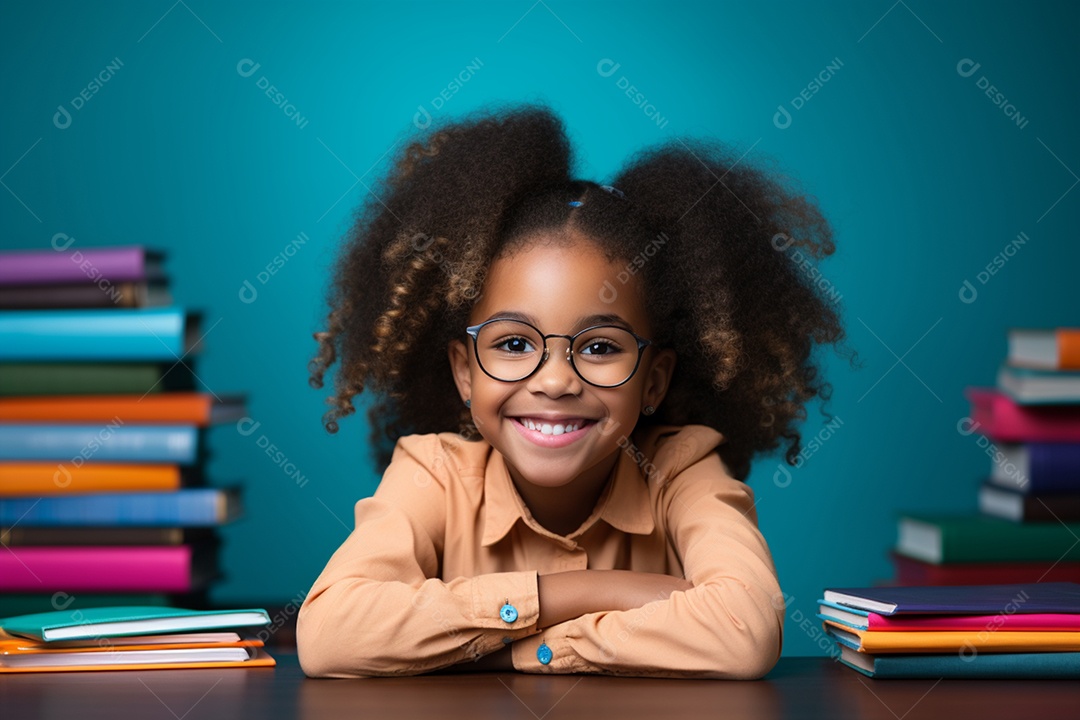 Linda menina estudante sorridente