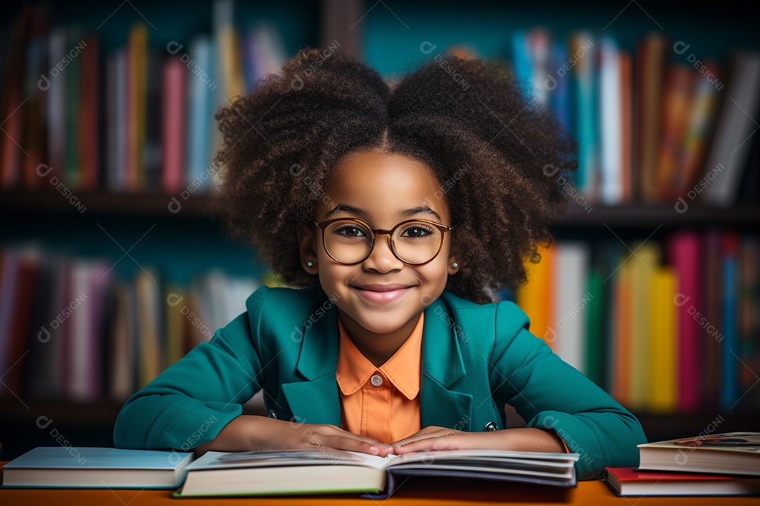 Linda menina estudante sorridente