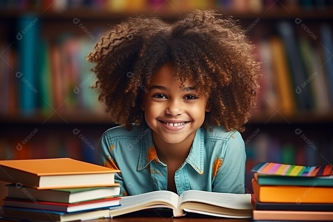 Linda menina estudante sorridente