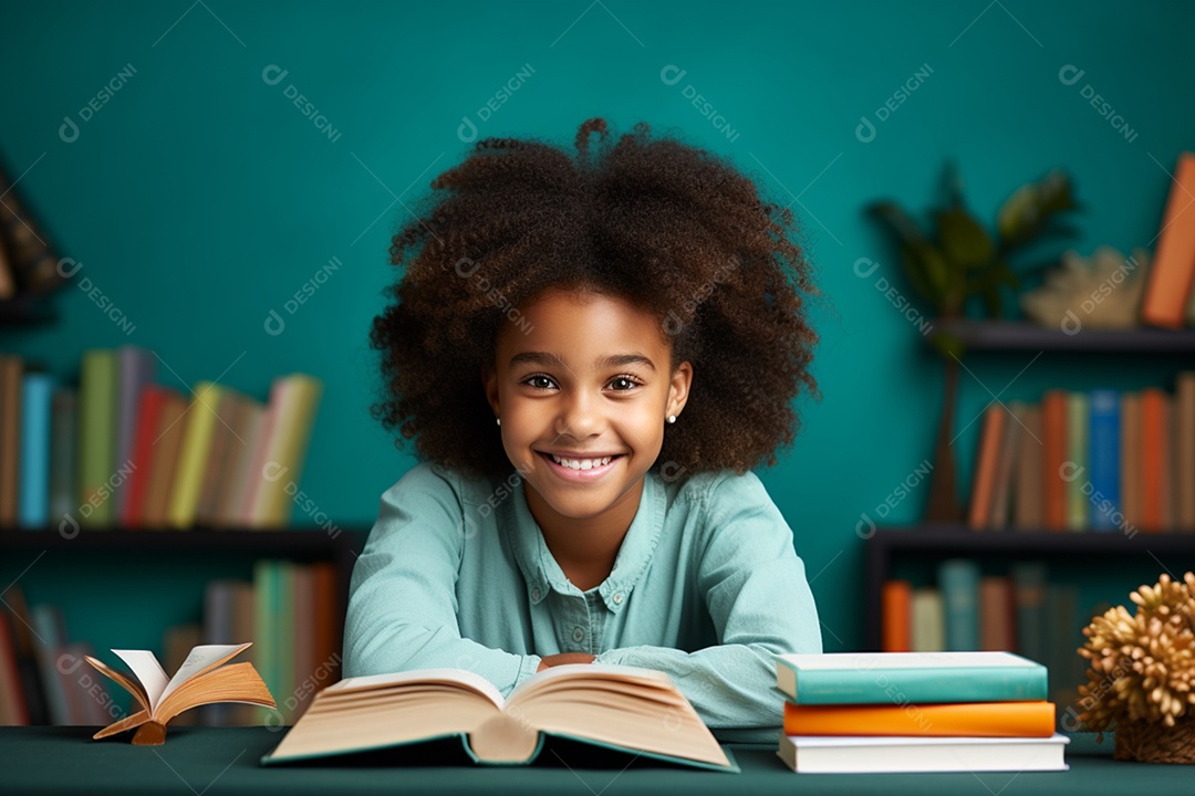 Linda menina estudante sorridente