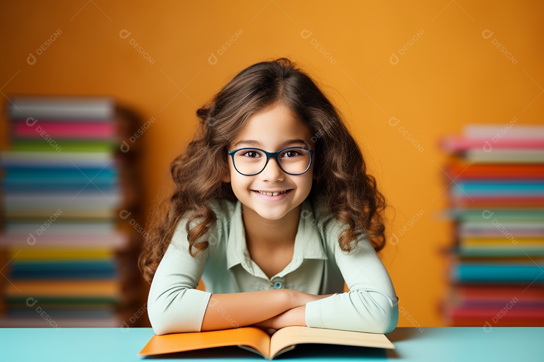 Linda menina estudante sorridente