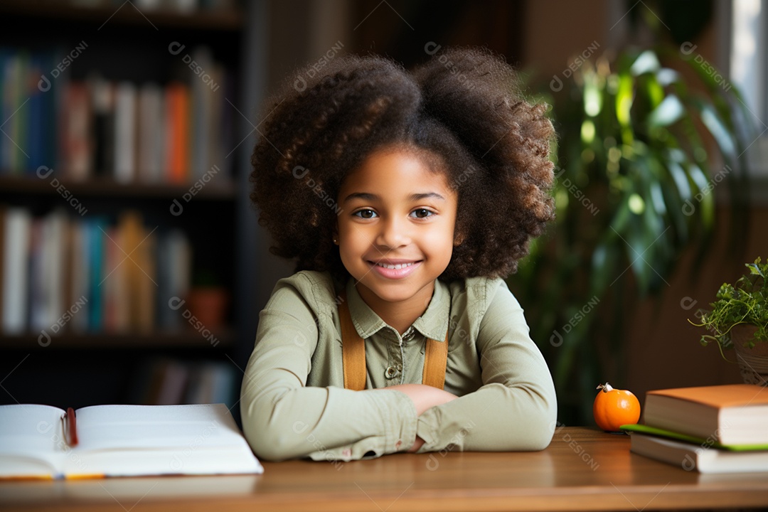 Linda menina estudante sorridente
