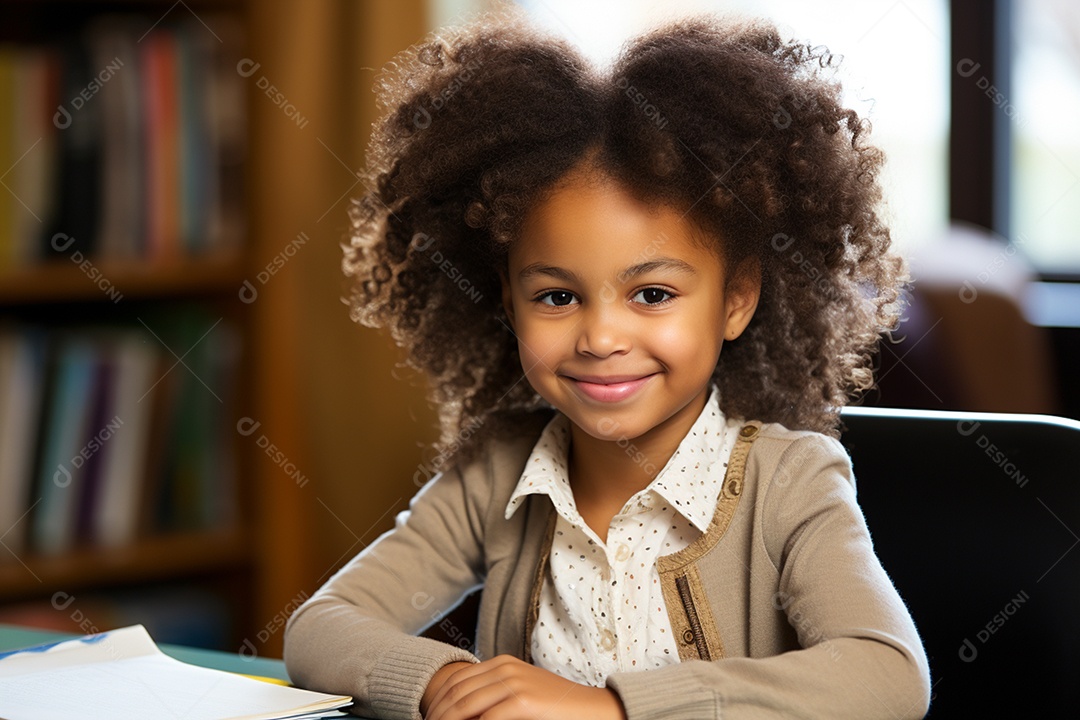 Linda menina estudante sorridente