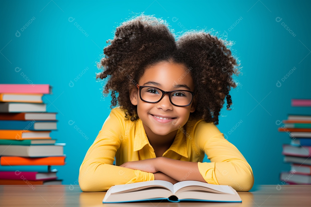 Linda menina estudante sorridente