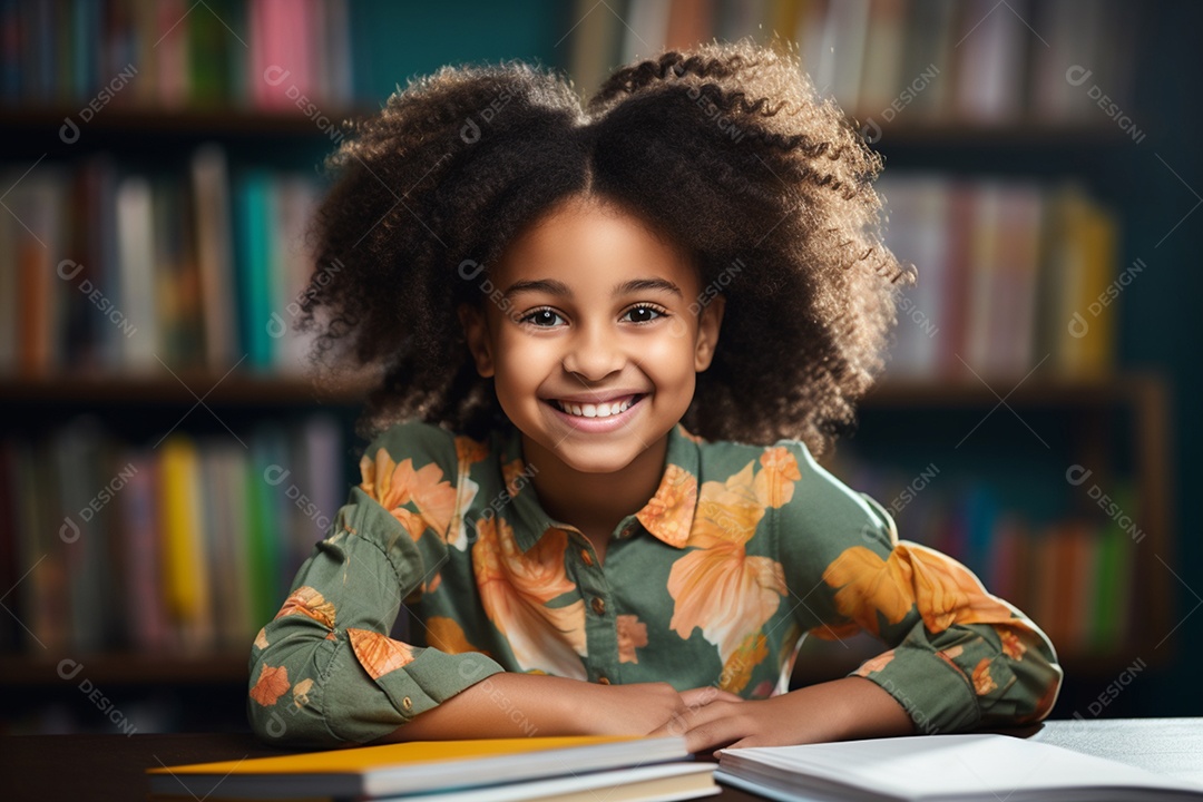 Linda menina estudante sorridente