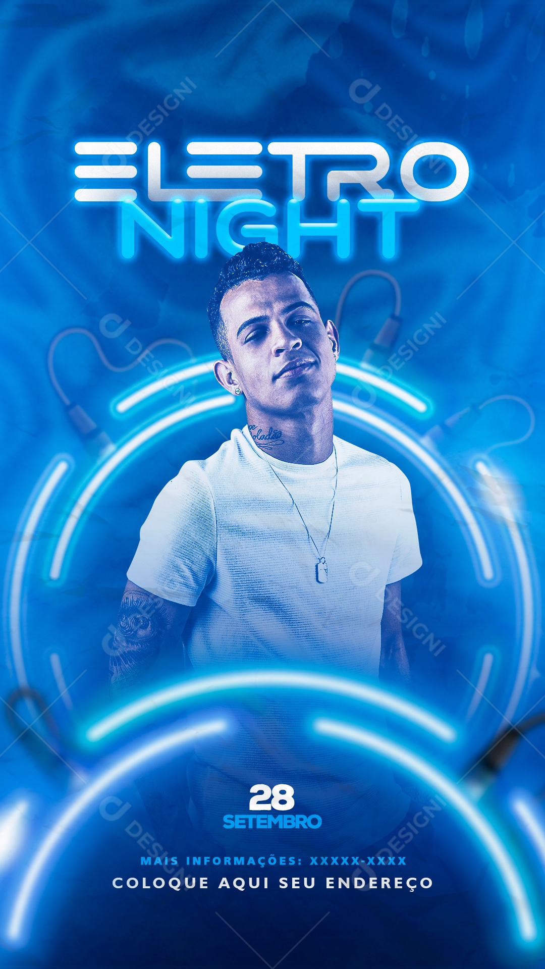 Social Media Flyer Story Eletro Night PSD Editável