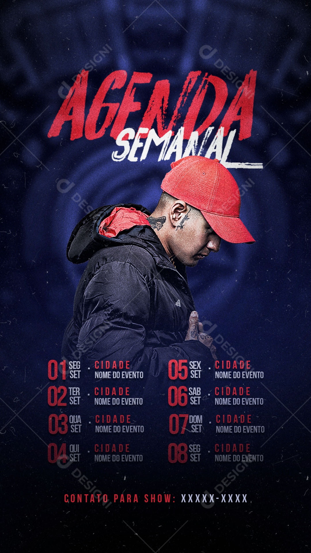 Flyer Story Agenda Semanal Social Media PSD Editável