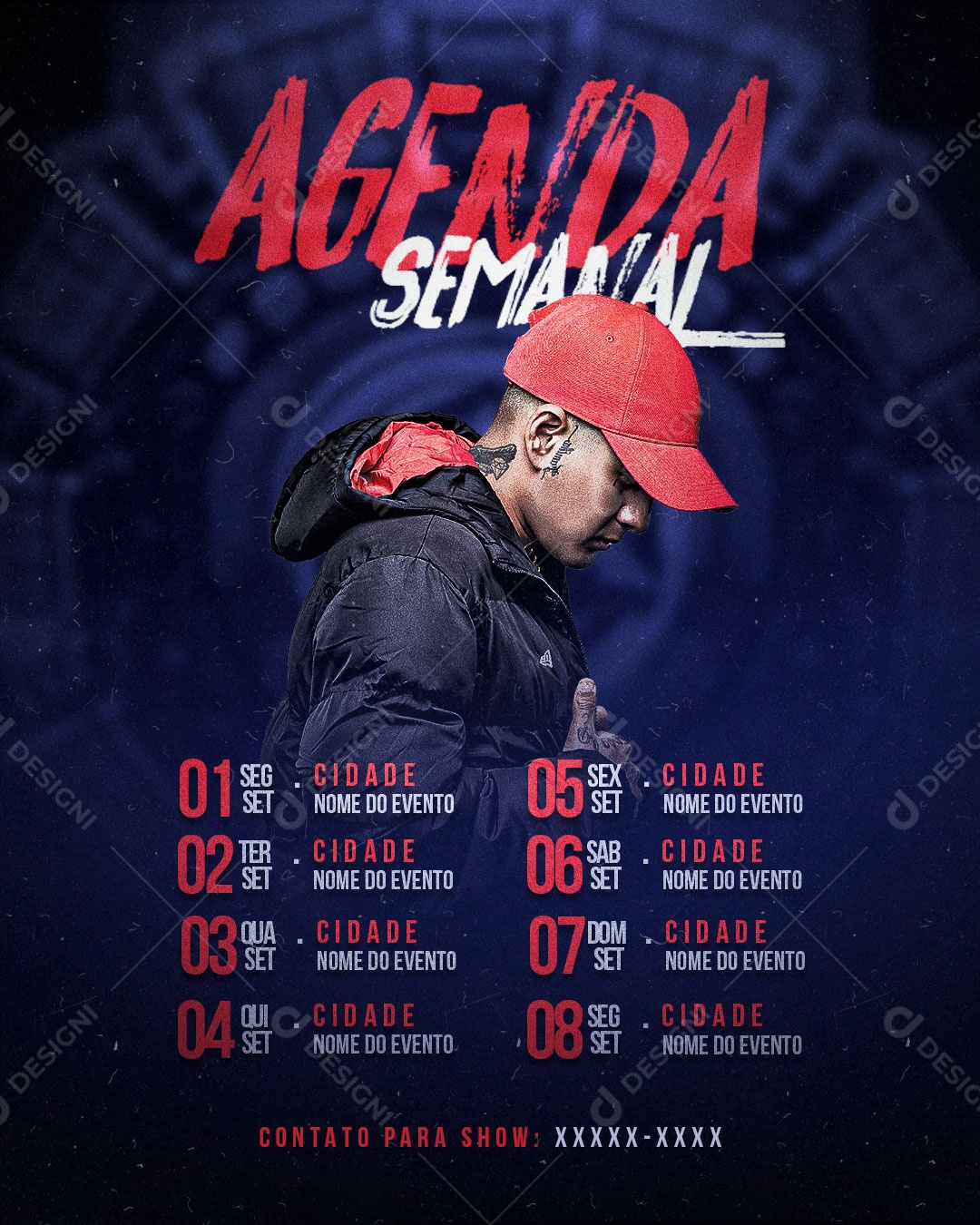 Flyer Feed Agenda Semanal Social Media PSD Editável