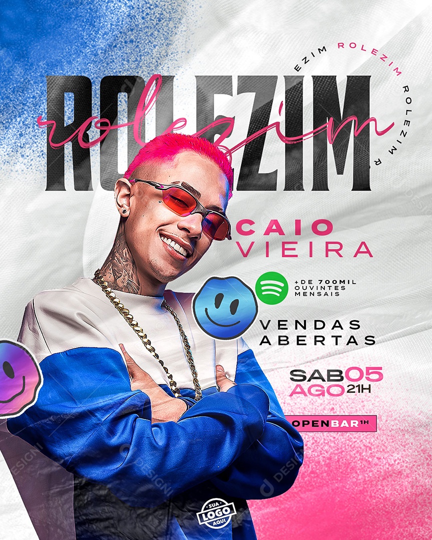 Flyer Feed Rolezim Caio Vieira Social Media PSD Editável