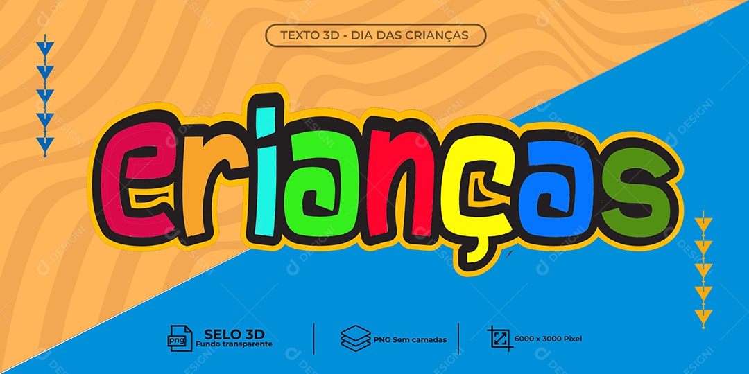 Texto 3D Crianças Para Composição PSD