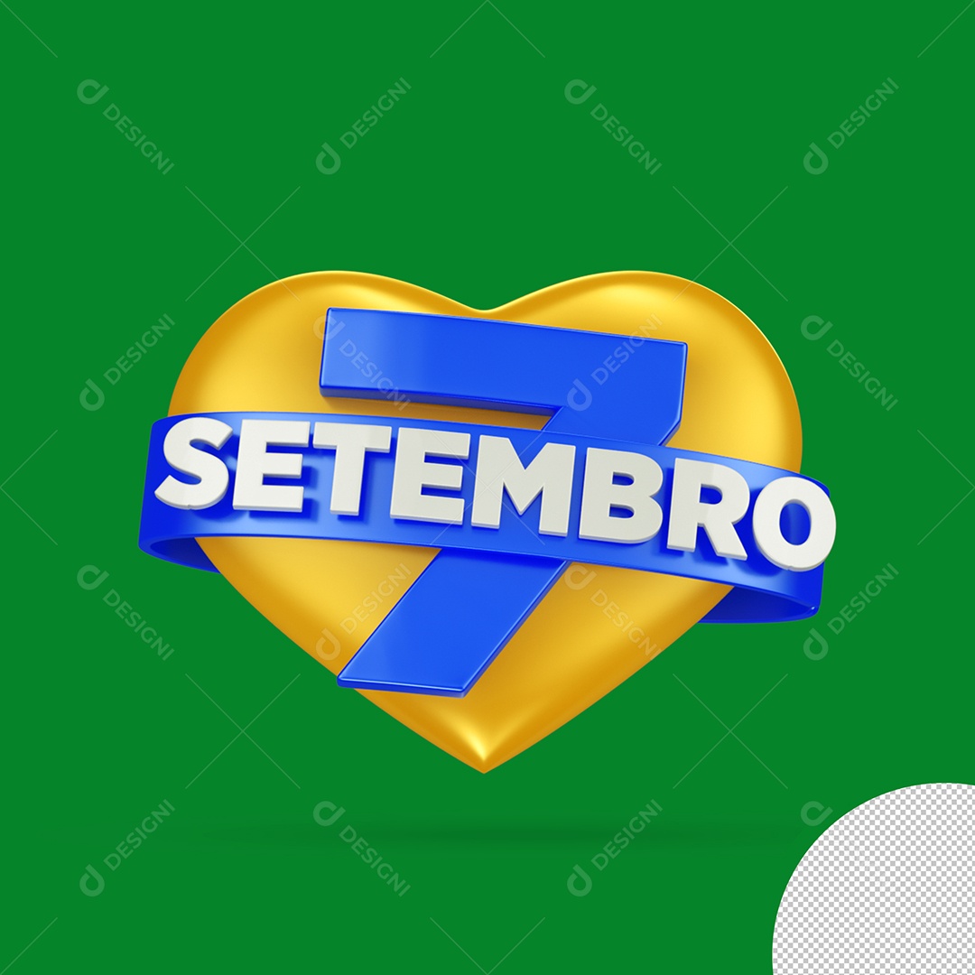 Selo 3D 7 De Setembro Para Composição PSD