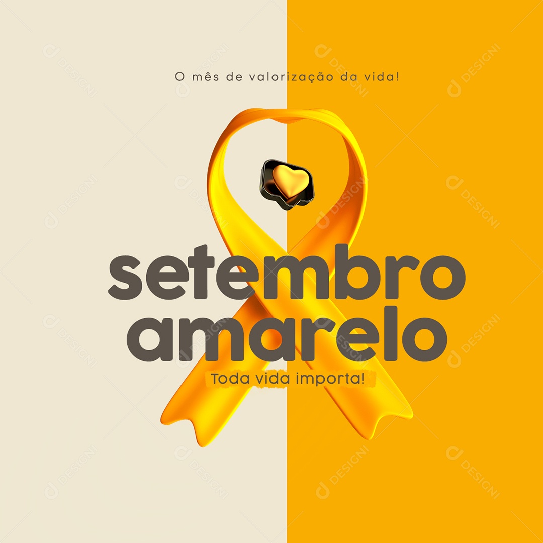Setembro Amarelo Mês de Prevenção ao Suicídio Social Media PSD Editável