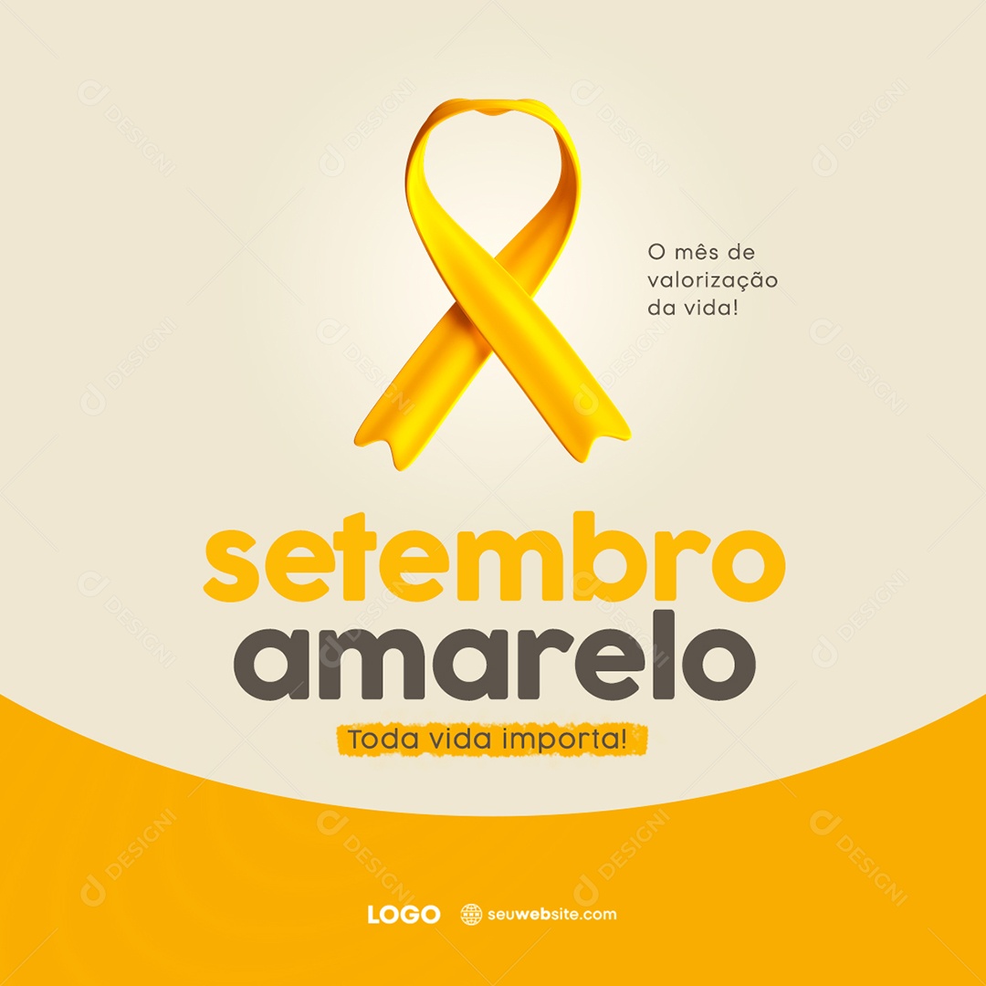 Social Media Setembro Amarelo Toda Vida Importa PSD Editável