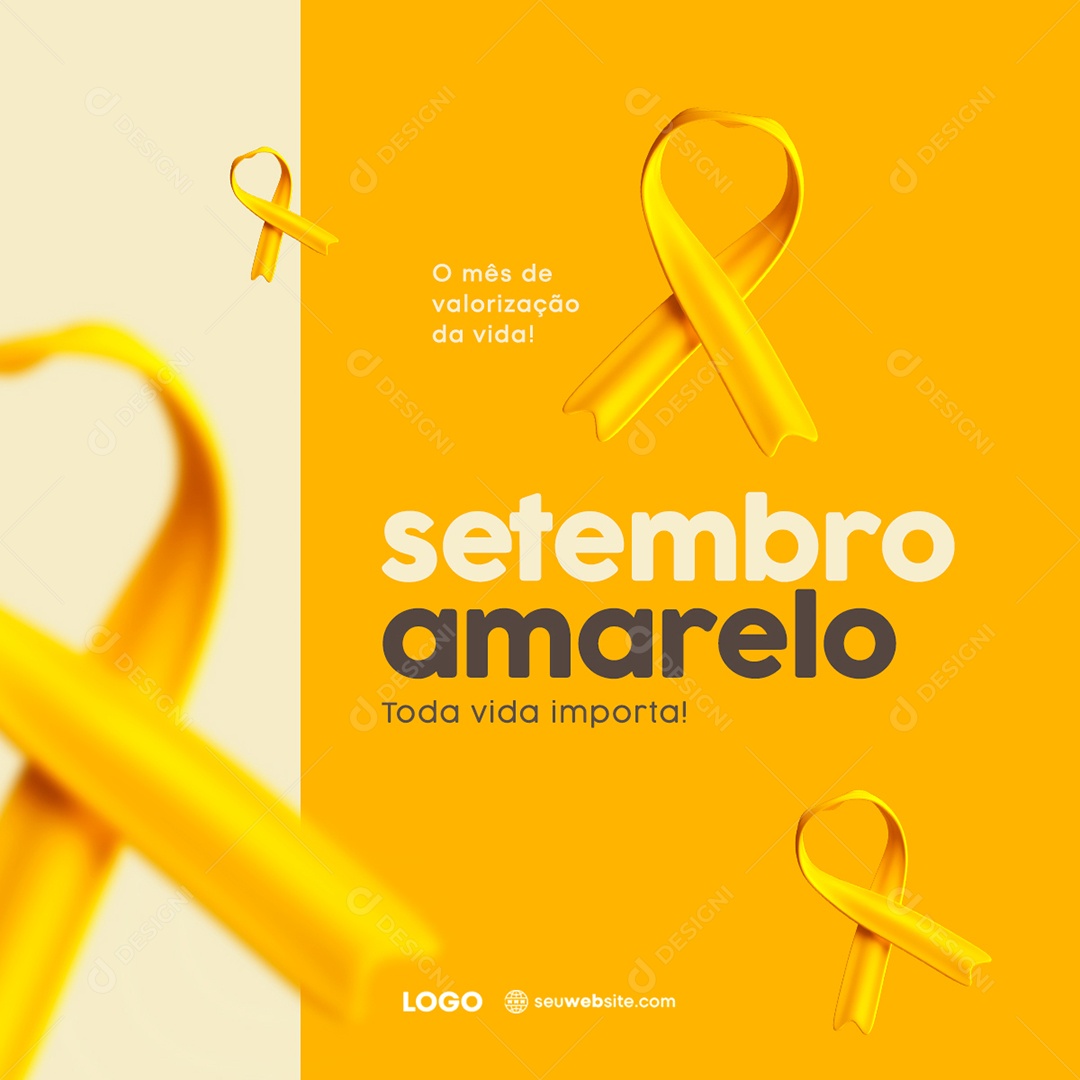 Setembro Amarelo Toda Vida Importa Social Media PSD Editável