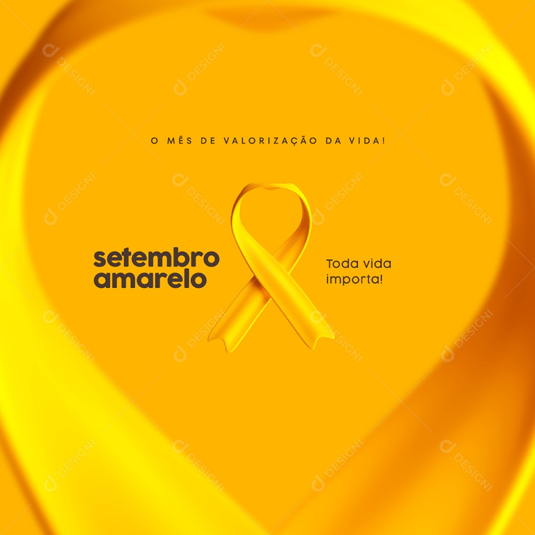 Social Media Mês De Valorização Da Vida Setembro Amarelo PSD Editável