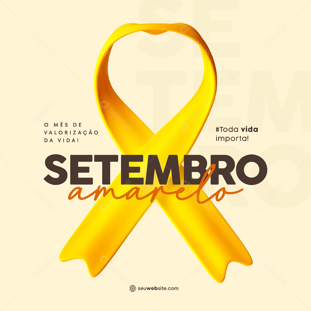 Social Media Feed o Mês De Valorização Da Vida Setembro Amarelo PSD Editável
