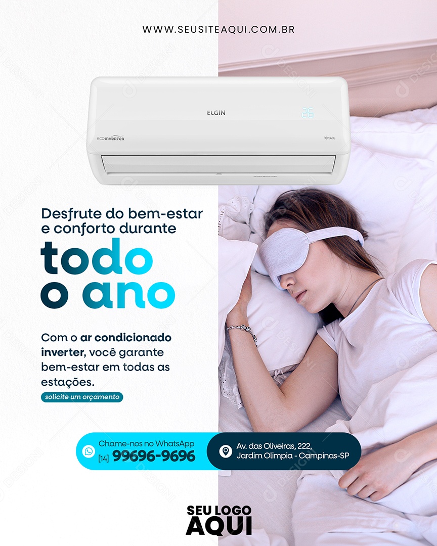 Ar Condicionado Todo o Ano Desfrute do Bem Estar Social Media PSD Editável