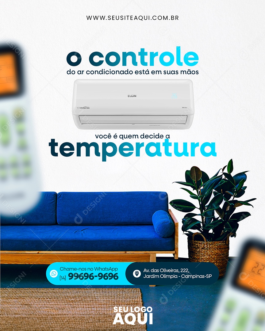 Ar Condicionado O Controle Temperatura Social Media PSD Editável