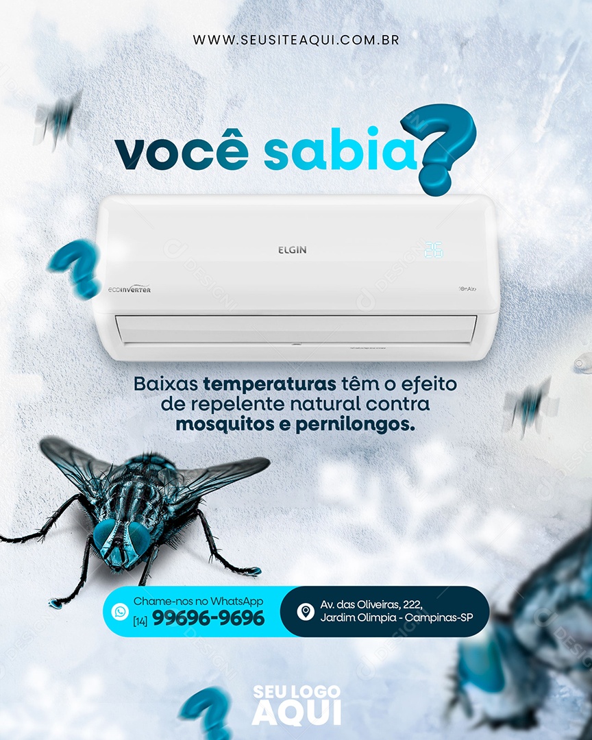 Ar Condicionado Você Sabia Social Media PSD Editável