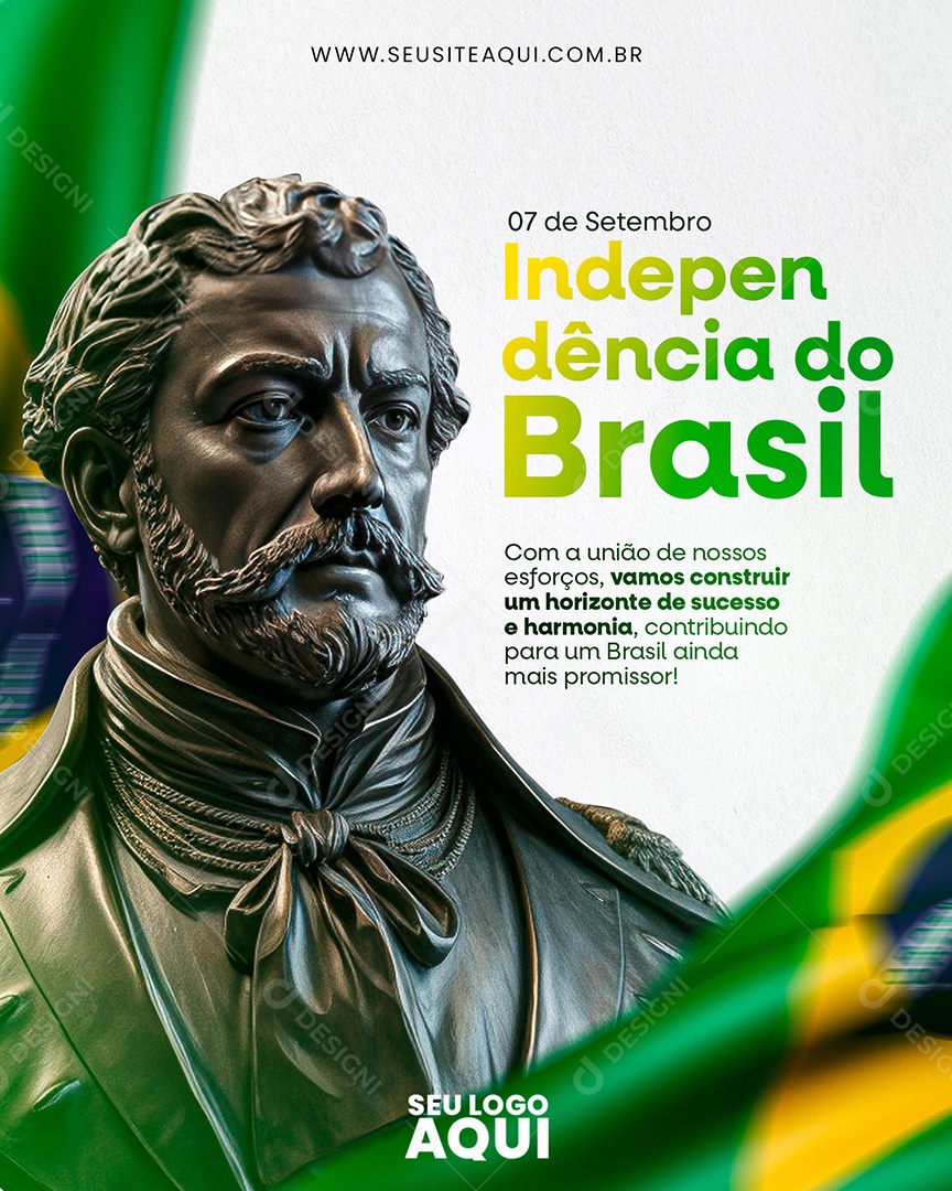 Dia Da Independência do Brasil Com a União de Nossos Esforços Social Media PSD Editável