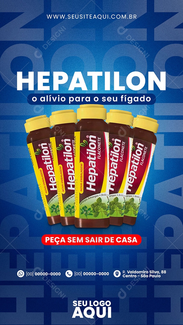 Story Farmácia Hepatilon o Alívio para o seu Fígado Social Media PSD Editável