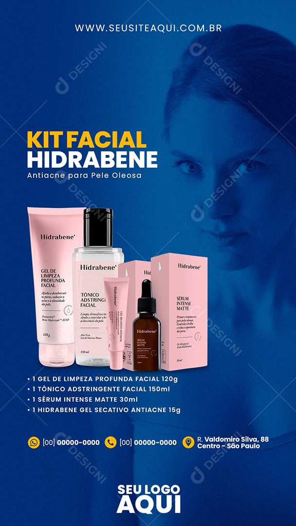 Story Farmácia Kit Facial Hidrabene Social Media PSD Editável
