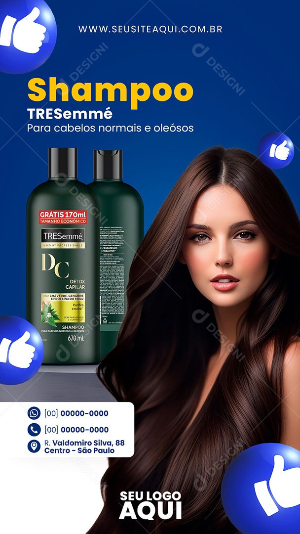 Story Farmácia Shampoo Tresemmé Social Media PSD Editável