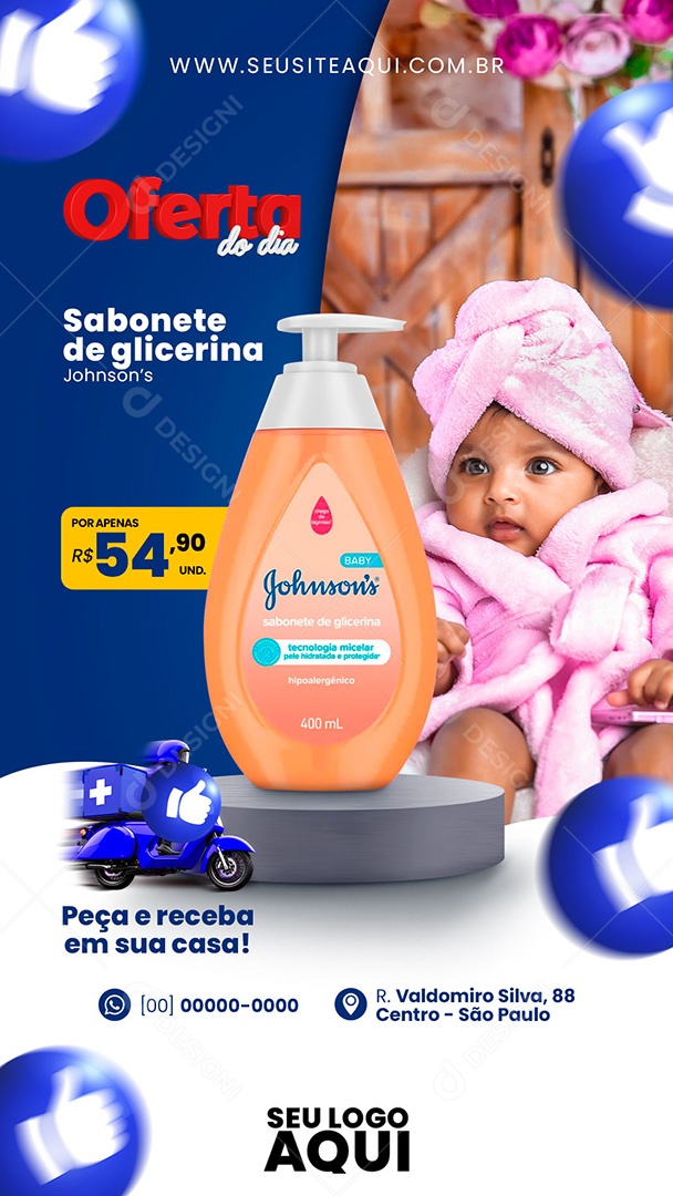 Story Farmácia Oferta do Dia Sabonete de Glicerina por apenas 54,90 Social Media PSD Editável