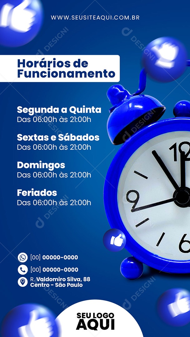 Story Farmácia Horário de Funcionamento Social Media PSD Editável