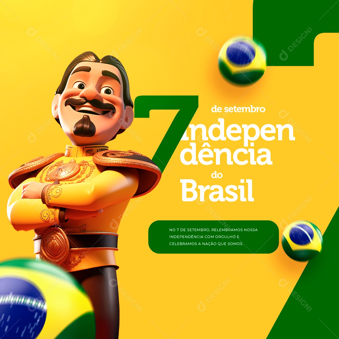 Dia da Independência do Brasil 7 De Setembro Social Media PSD Editável