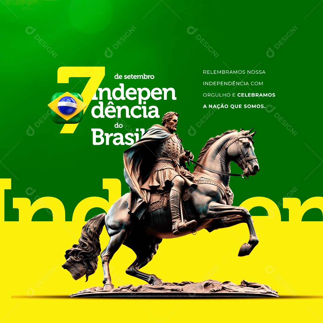 Dia da Independência do Brasil 7 De Setembro Social Media PSD Editável