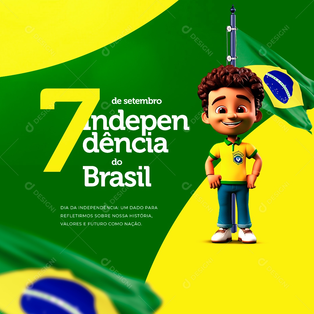 Dia da Independência do Brasil 07 de Setembro Social Media PSD Editável