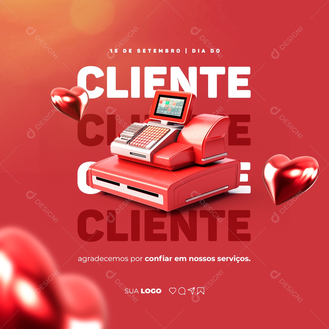 Dia Do Cliente Agradecemos por confiar em Nossos Serviços Social Media PSD Editável