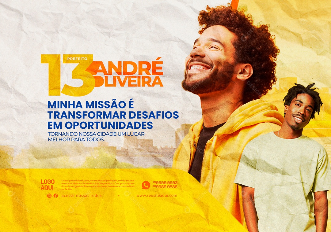 Banner Política Minha Missão é Transformar Desafios em Oportunidades Social Media PSD Editável