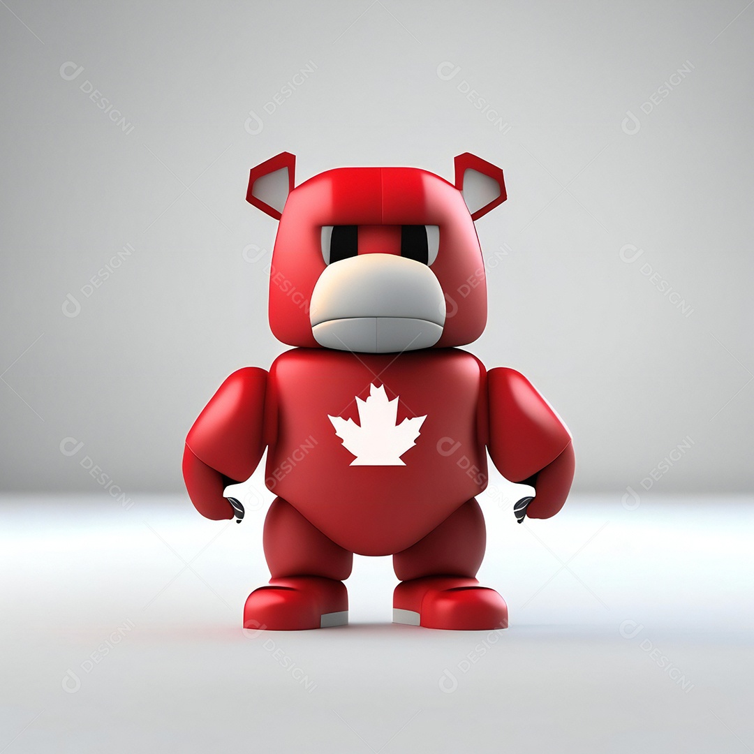 Mascote canadense-minimalista rosto perfeito