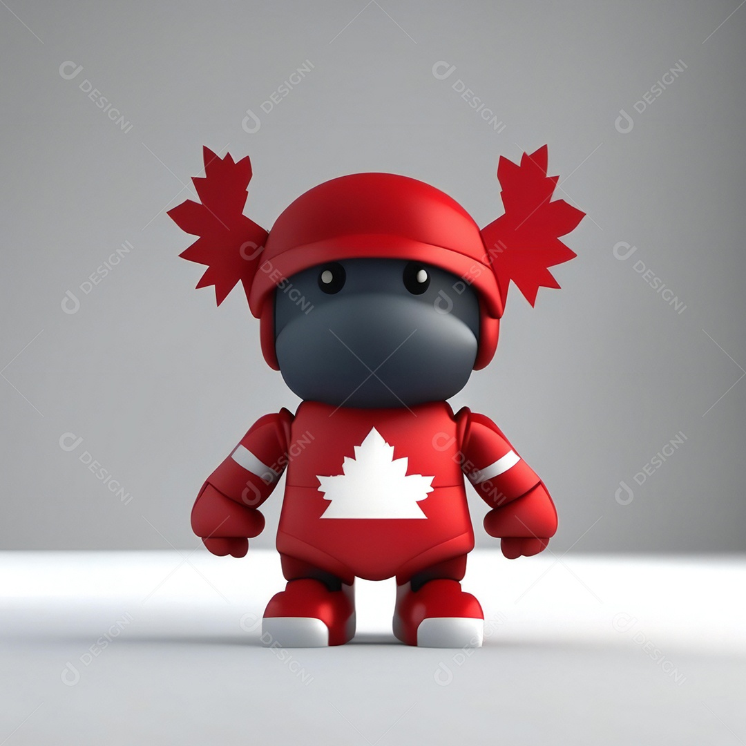 Mascote canadense-minimalista rosto perfeito