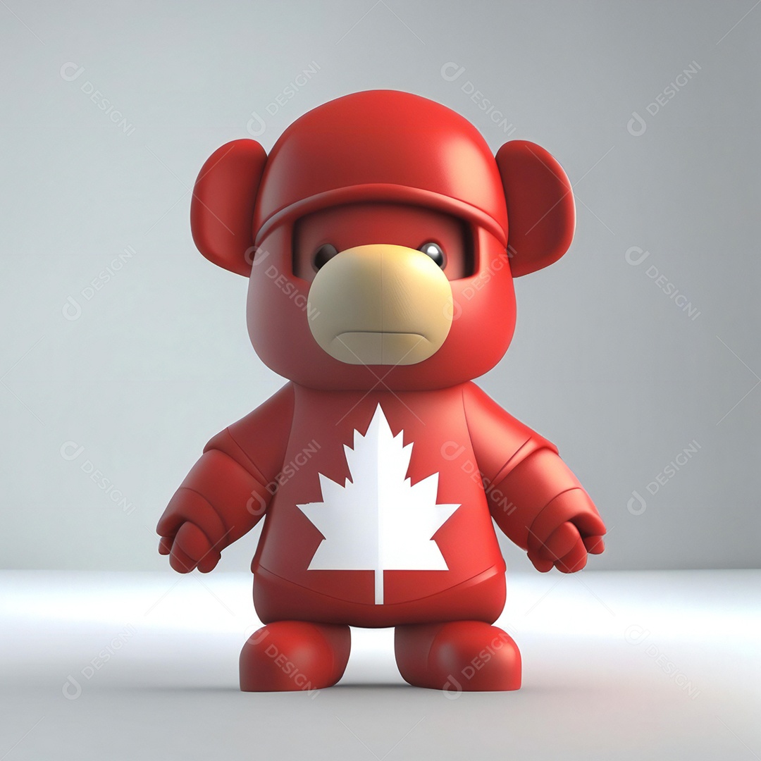 Mascote canadense-minimalista rosto perfeito