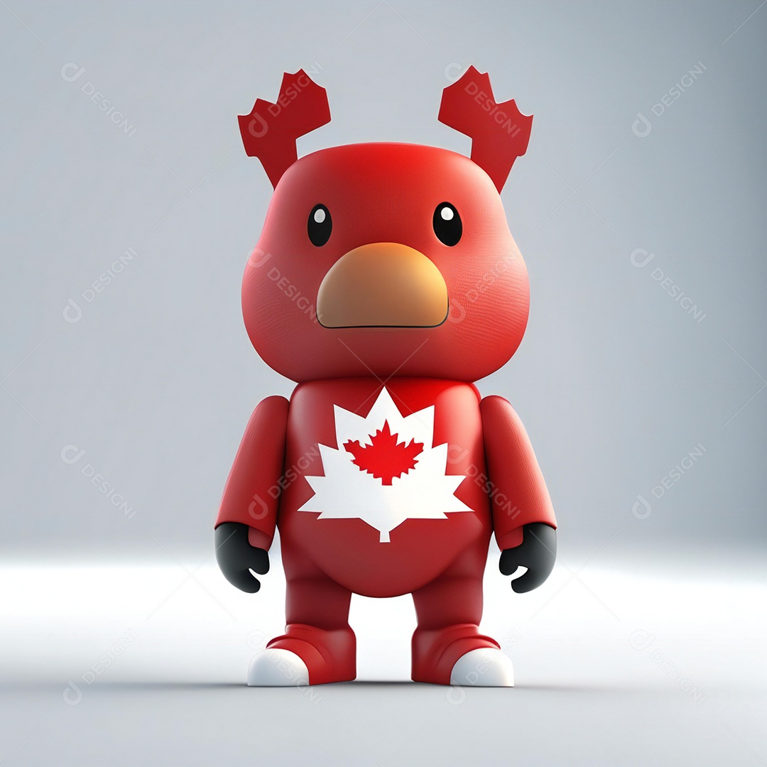 Mascote canadense-minimalista rosto perfeito