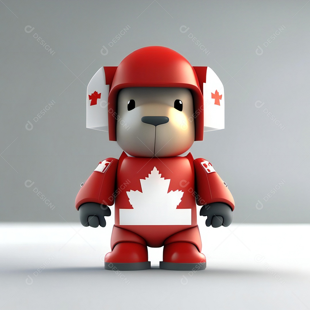 Mascote canadense-minimalista rosto perfeito