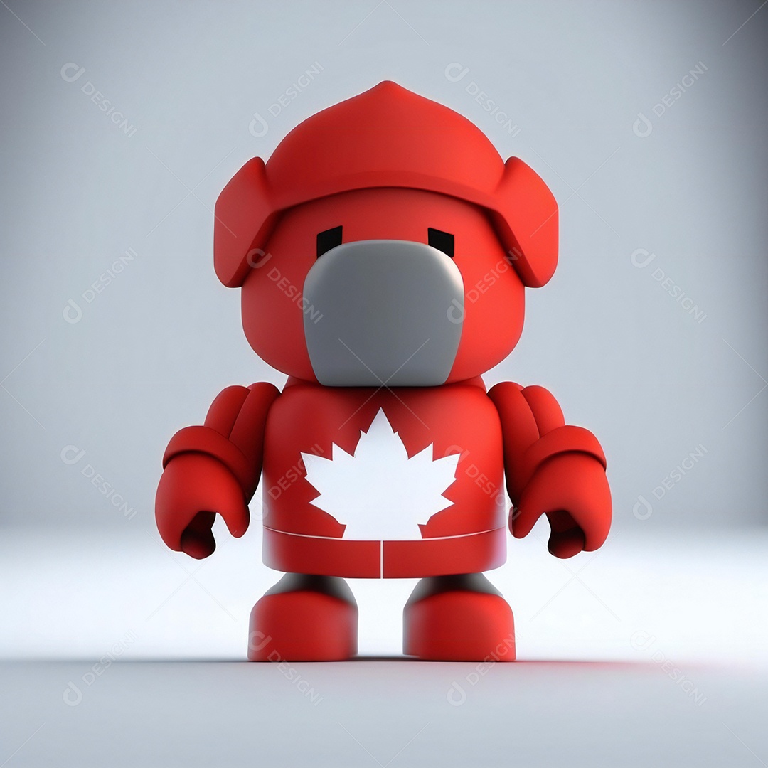 Mascote canadense-minimalista rosto perfeito