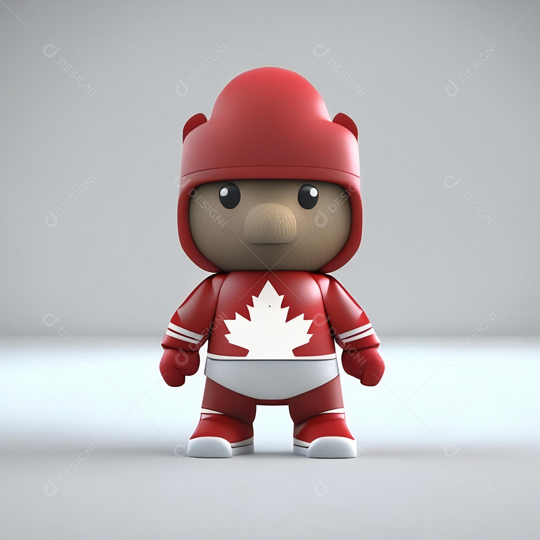 Mascote canadense-minimalista rosto perfeito