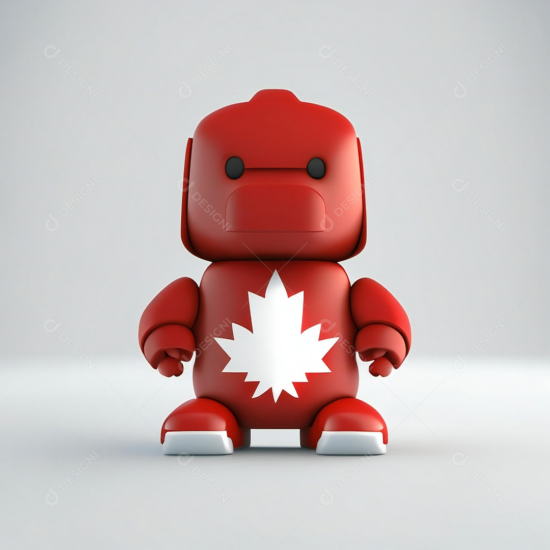 Mascote canadense minimalista rosto perfeito