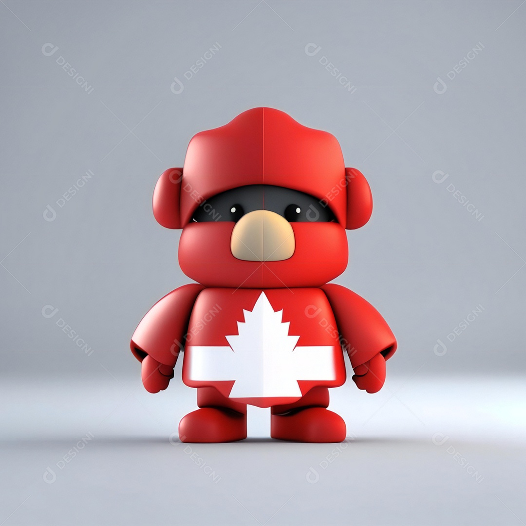 Mascote canadense minimalista rosto perfeito