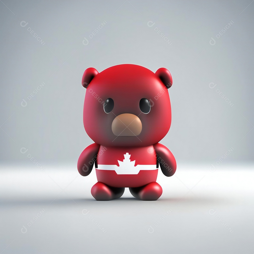 Mascote canadense minimalista rosto perfeito