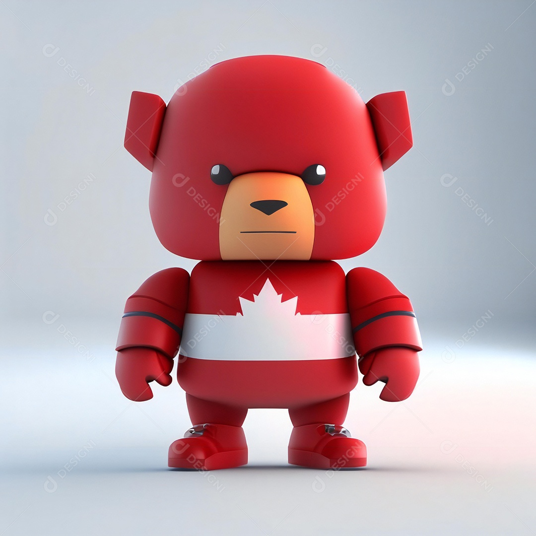 Mascote canadense minimalista rosto perfeito