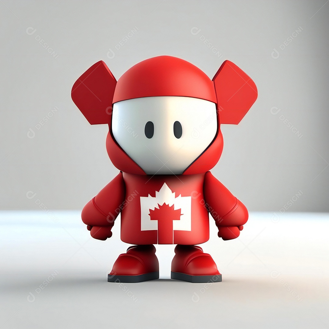 Mascote canadense minimalista rosto perfeito