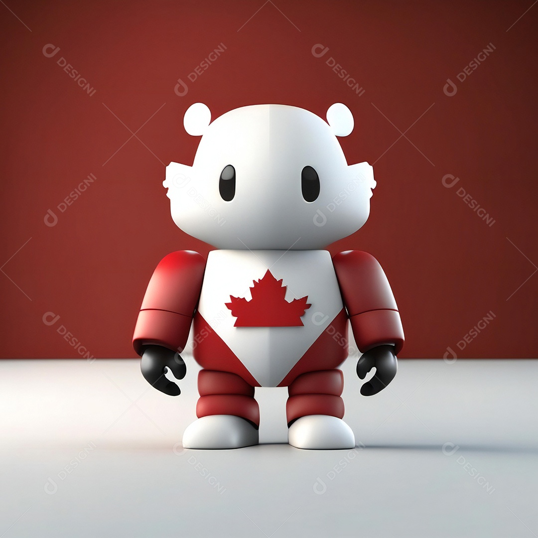 Mascote canadense minimalista rosto perfeito