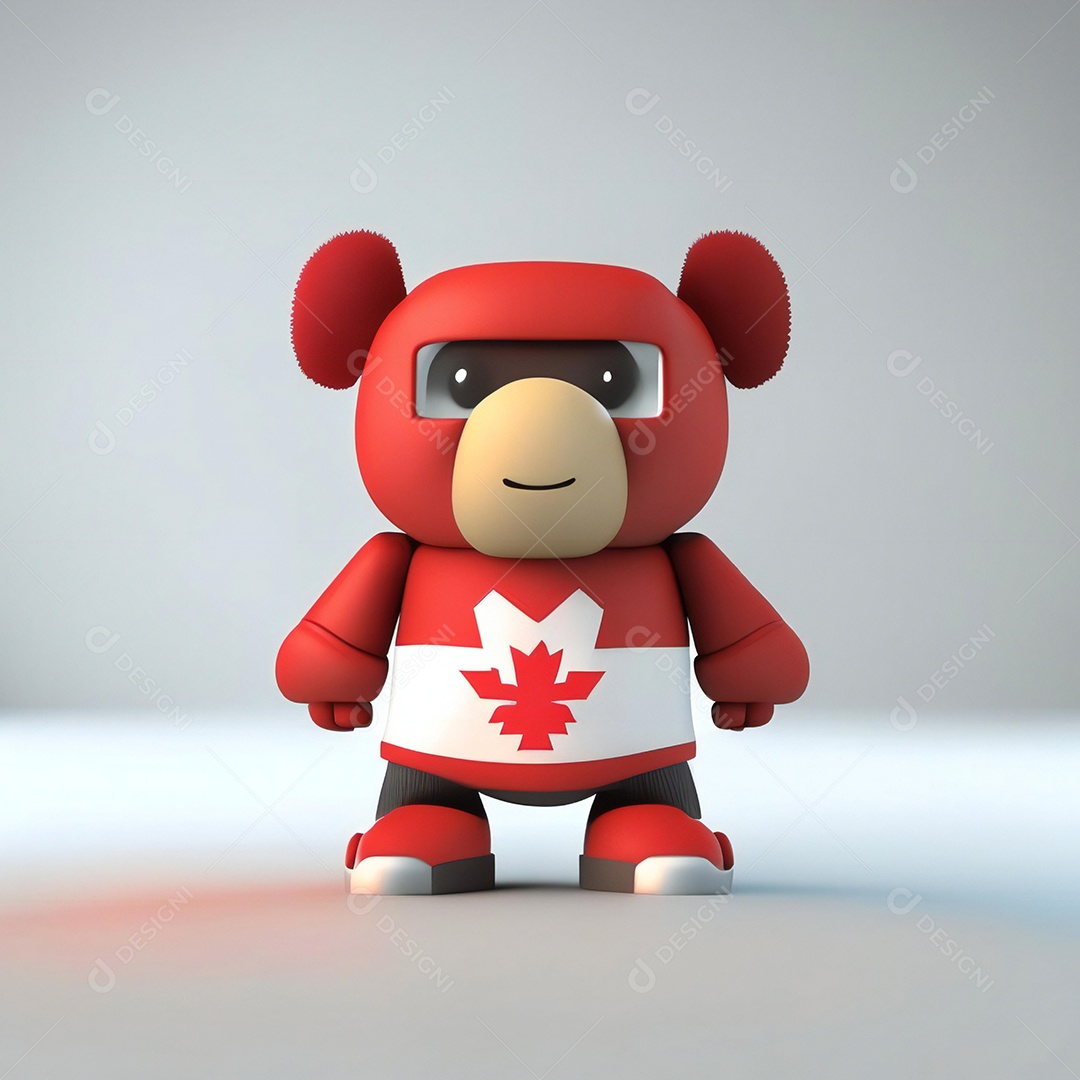 Mascote canadense minimalista rosto perfeito
