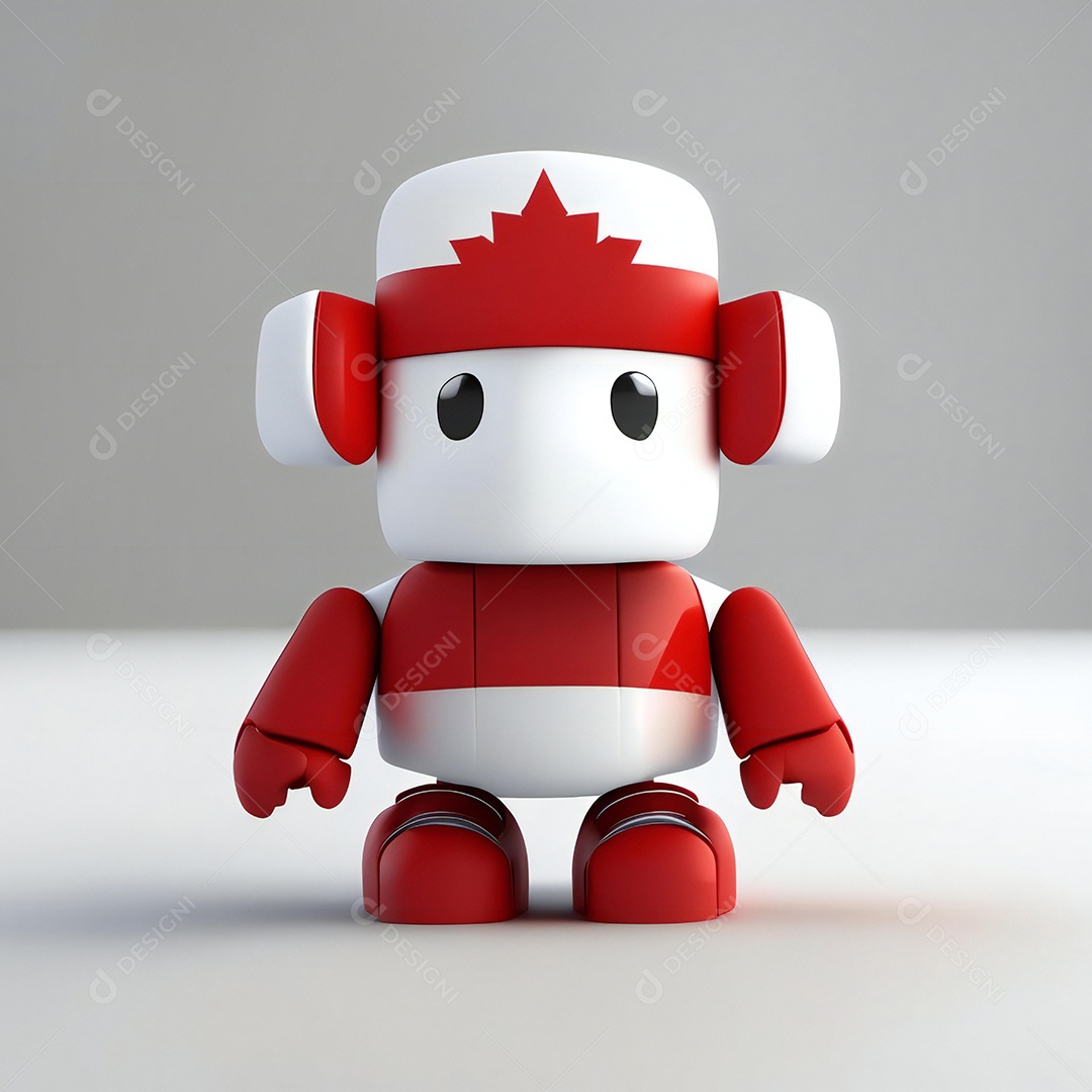 Mascote canadense minimalista rosto perfeito