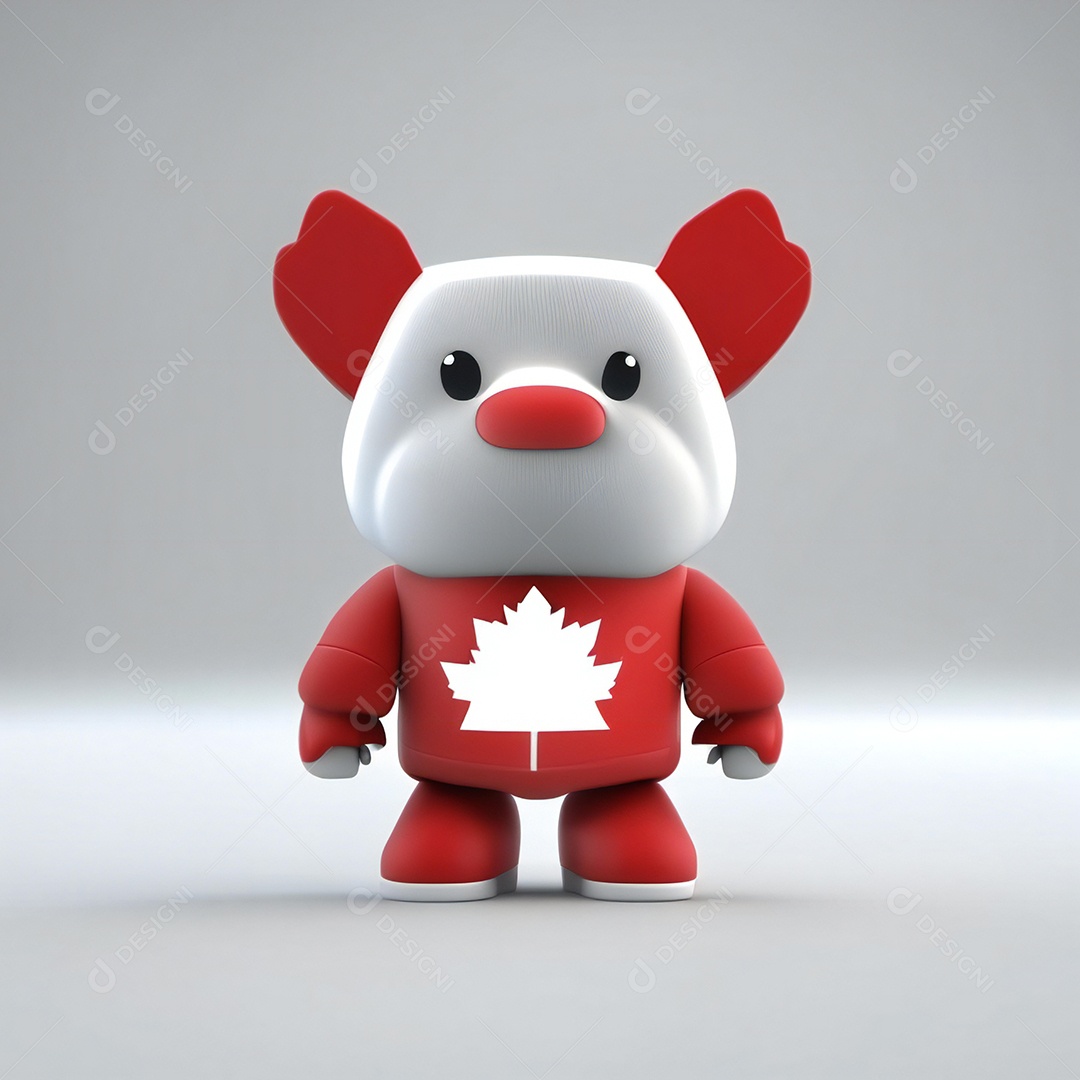 Mascote canadense minimalista rosto perfeito